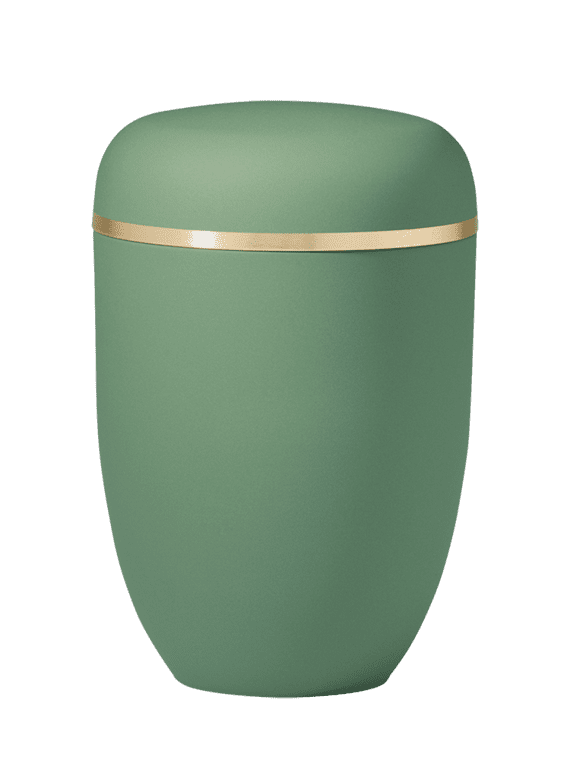 Grüne Urne zur Feuerbestattung in Mainz