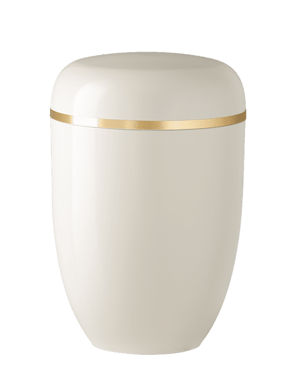 Weiße Urne zur Feuerbestattung in Mainz